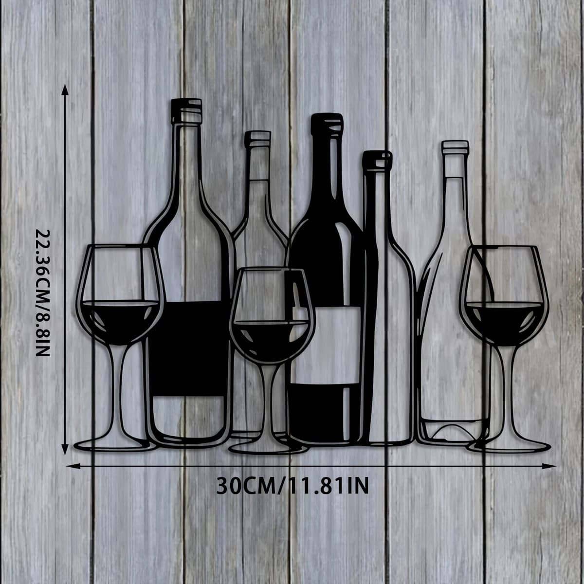 Une pièce de décoration murale de verres à vin en métal, ce murale en fer convient à une utilisation