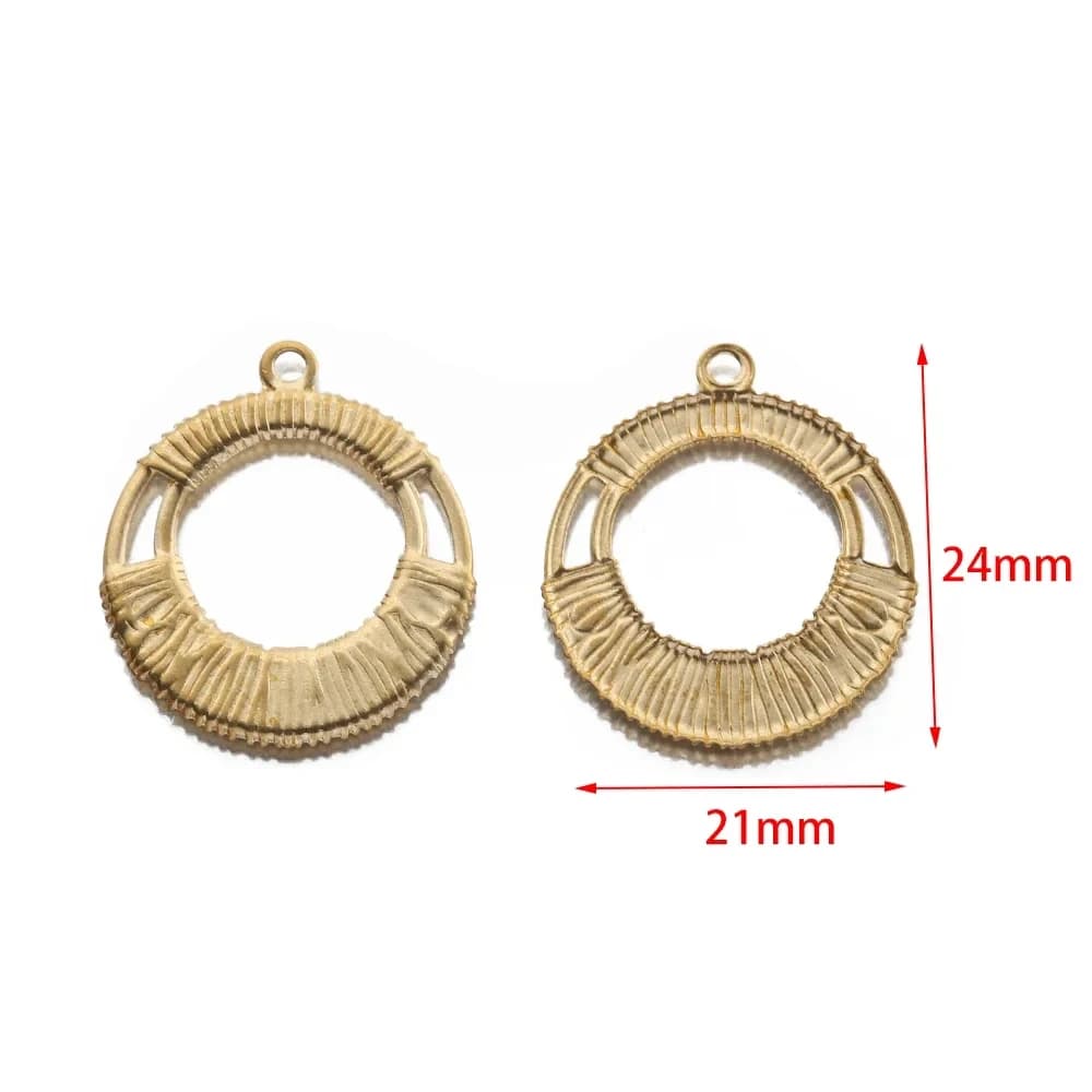 20 pièces/lot pur laiton brut ethnique Tribal gitane rond Micro macramé breloques pendentifs pour br