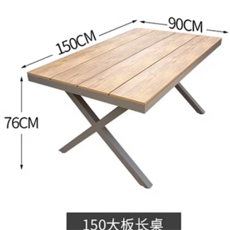 Ensemble de salle à manger de jardin extérieur, Table et chaises en rotin imperméables et résistante