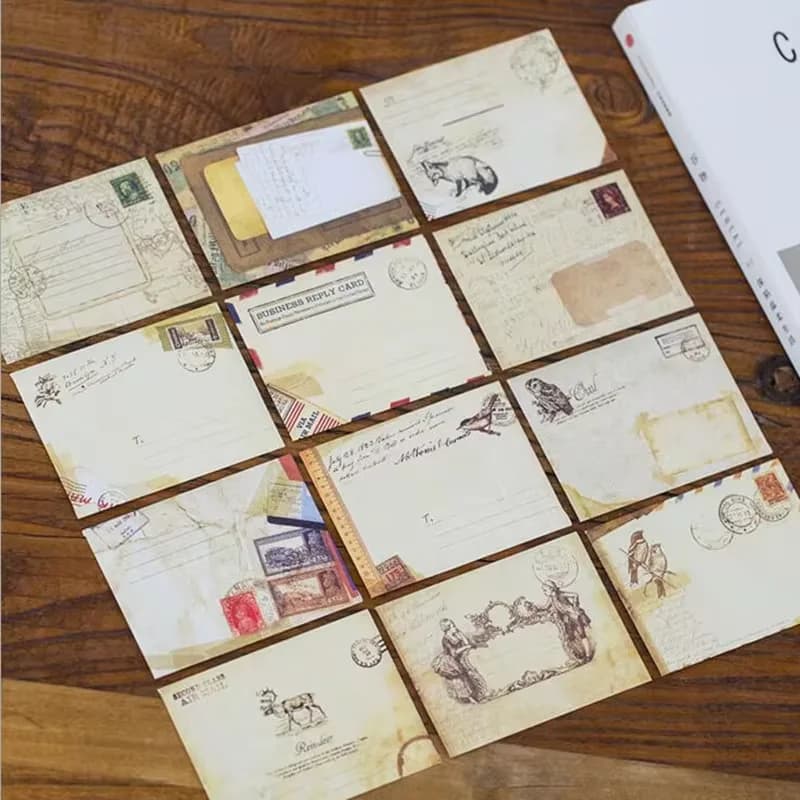Mini enveloppes mignonnes en papier, 36 pièces, Style européen Vintage pour carte, cadeau de Scrapbo