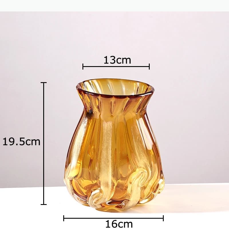 Vase en verre créatif couleur ambre, pots de plantes hydroponiques, décoration de table, arrangement