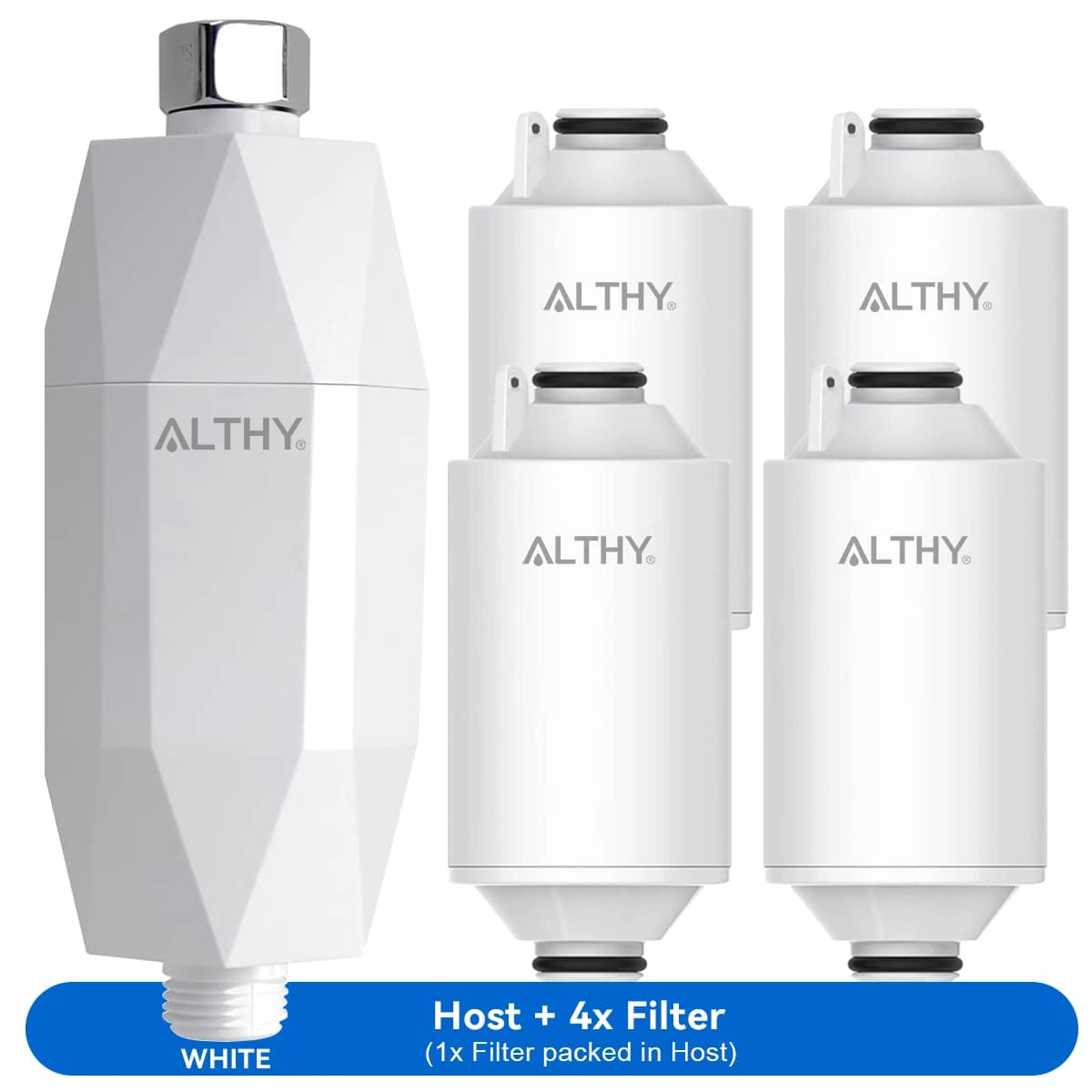 ALTHY Filtre à eau de douche revitalisant à la vitamine C - Réduit le chlore et les métaux lourds - 