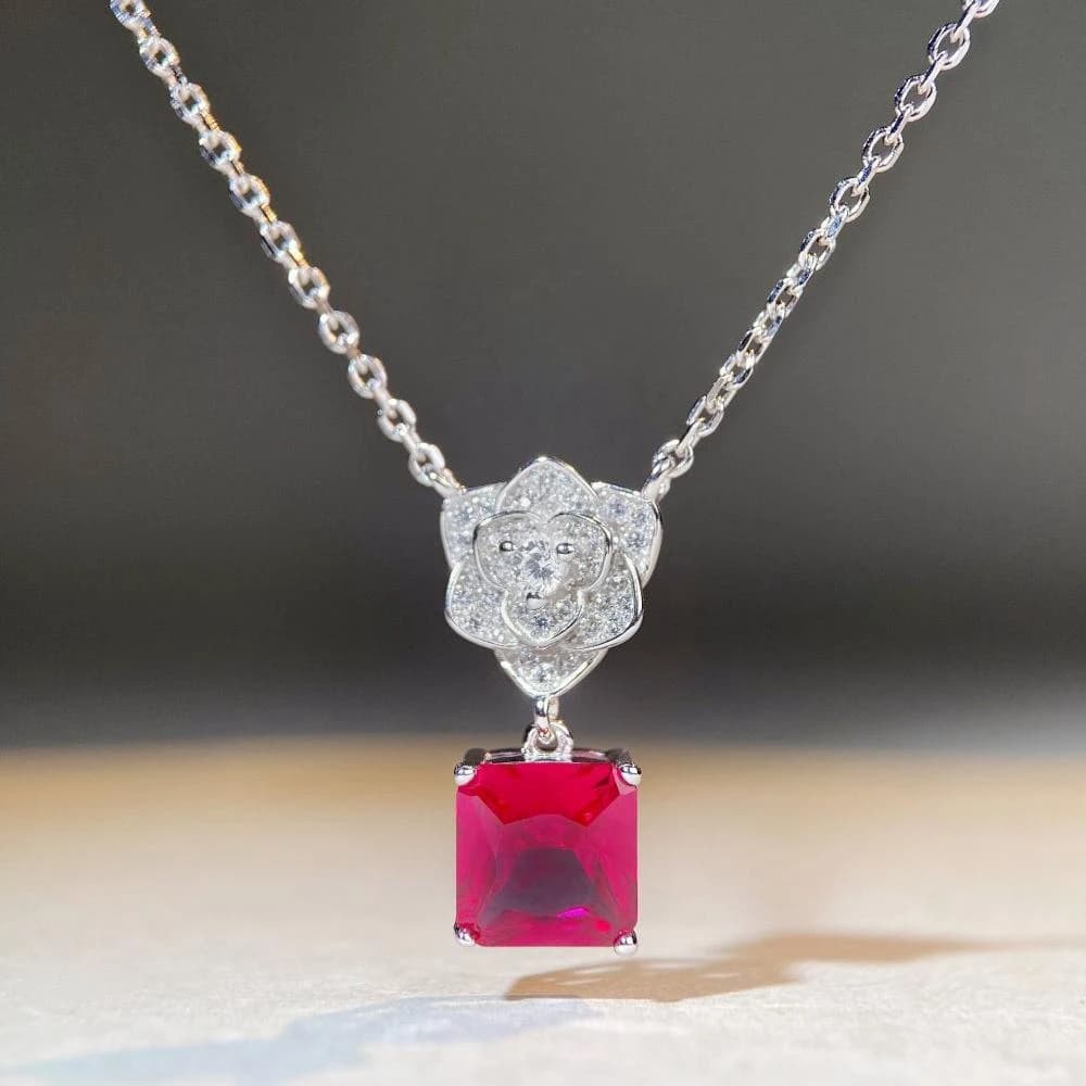 Vinregem-Pendentif en argent regardé 925 pour femme, diamant à haute teneur en carbone, pierre préci