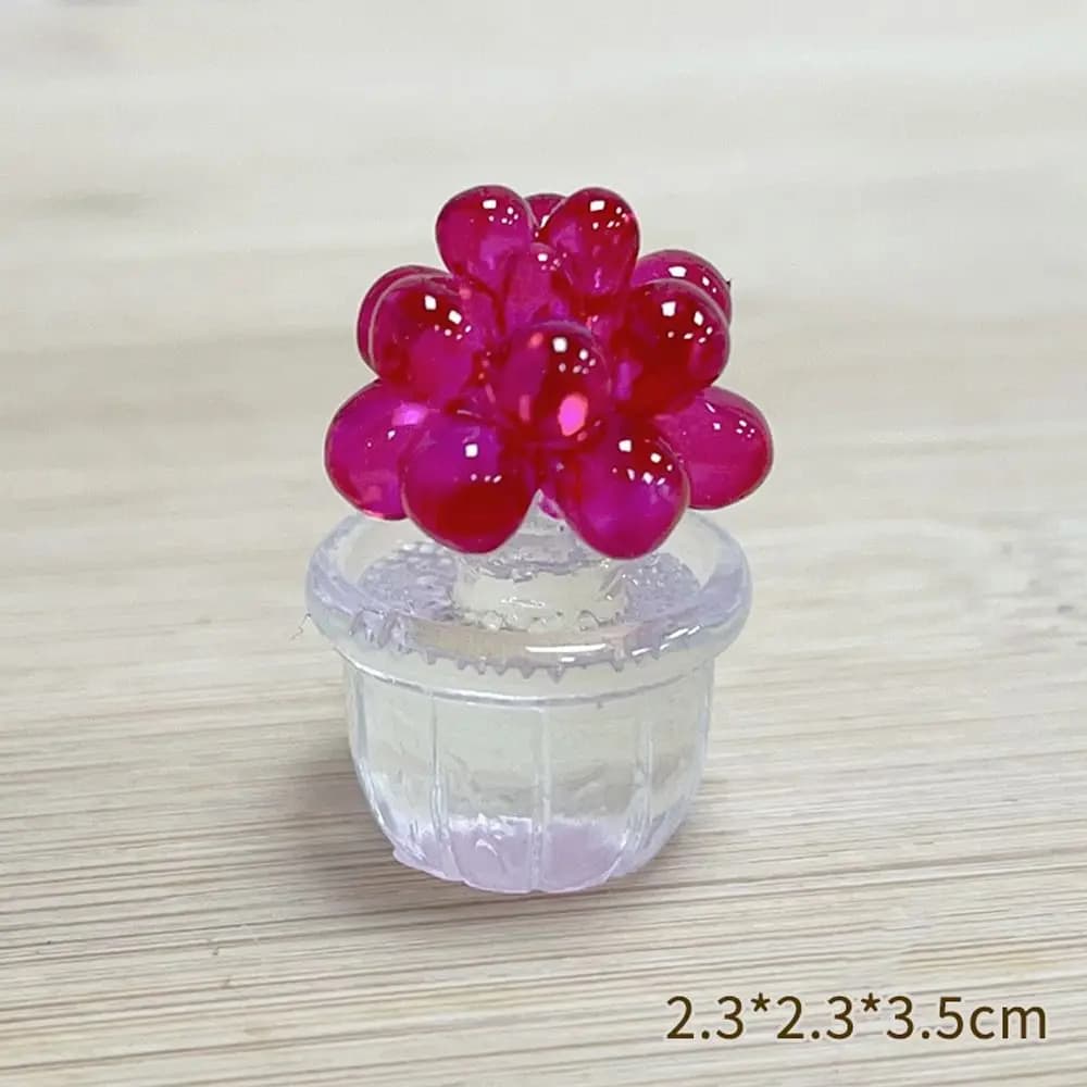 Dessin animé Cactus bonsaï décor résine artisanat Transparent charnu Mini Cactus Figurines réaliste