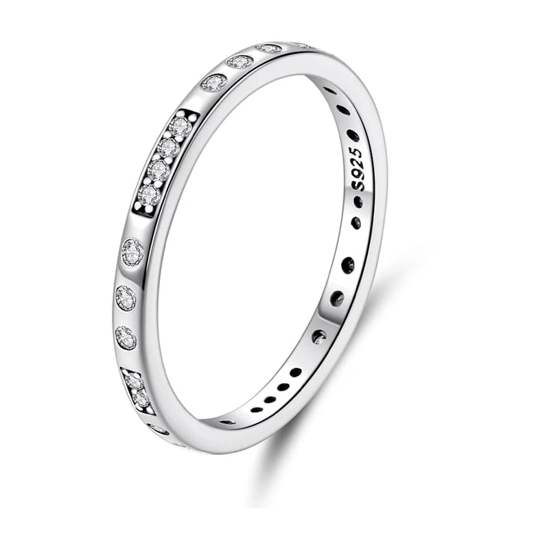 BAMOER 925 bague en argent Sterling Code Morse mystérieux rétro bague d'amour avec Zircons ronds pou