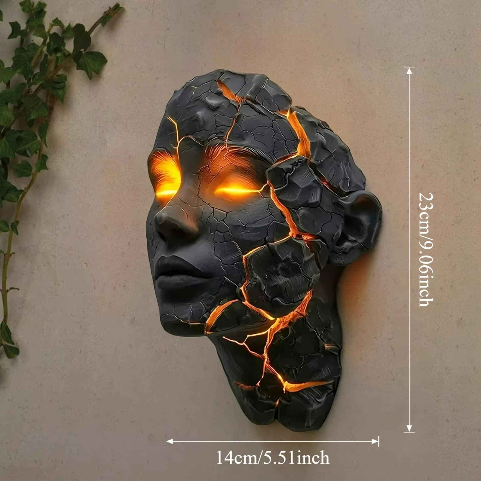 Nouvelle Décoration Murale Luminaire « Cracked Soul » – Accessoires Décoratifs pour la Maison et Fig