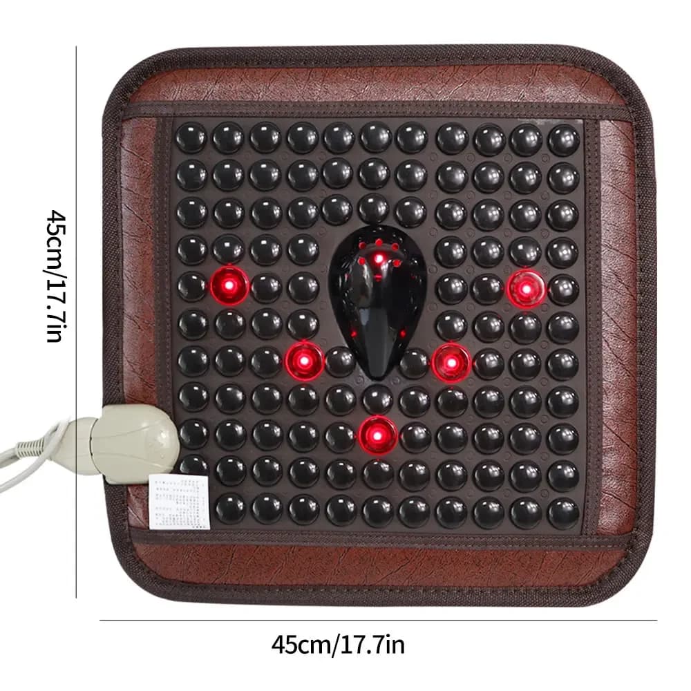 Coussin de Massage en Jade Tourmaline chauffant à Photon infrarouge, coussin carré 45x45cm, Massage