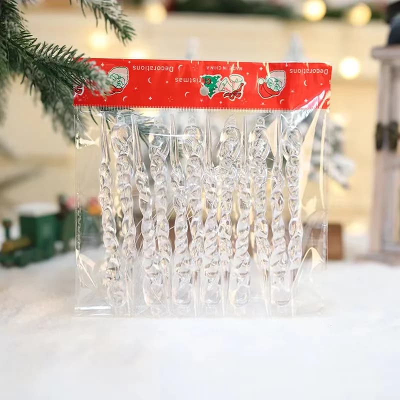 Ornements de sapin de Noël transparents, décorations de glaçons pour les vacances, décor de fête d'h