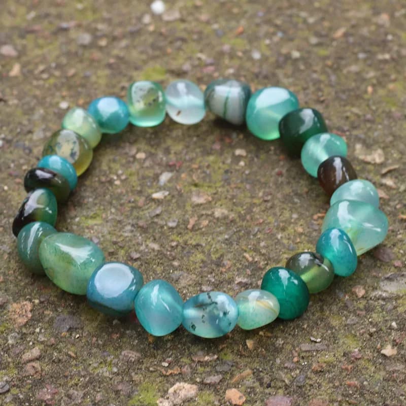 Noter-Bracelet en pierre irrégulière pour hommes et femmes, style bohème, 100% naturel, lisse, indie