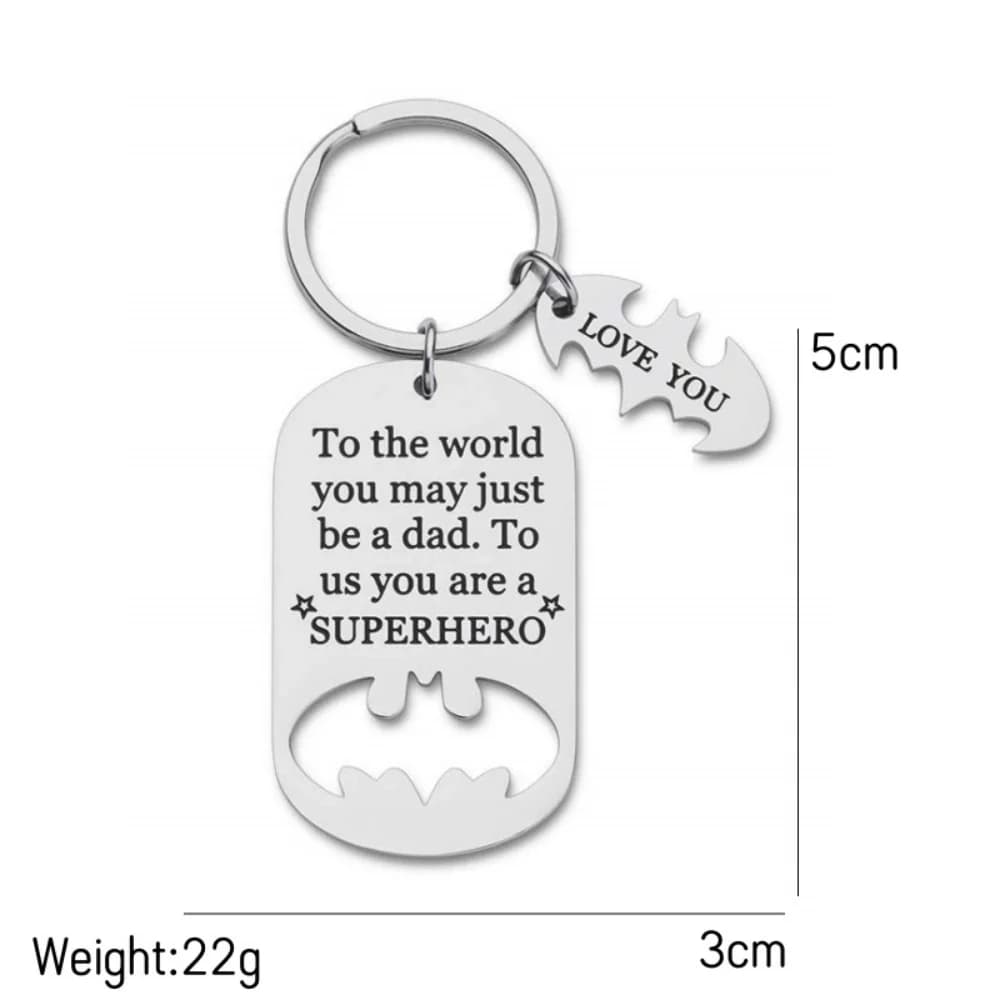 Nouveau porte-clés cadeau pour la fête des pères, pendentif en acier inoxydable à la mode, dédié au