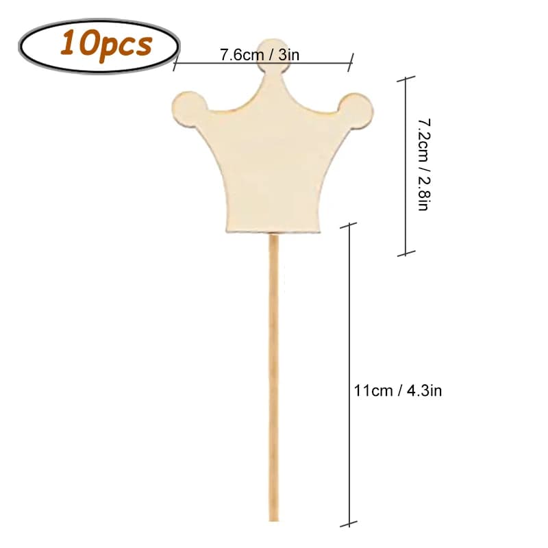 Baguette féerique princesse en bois inachevé, 10 pièces/paquet, fournitures de fête amusantes pour f
