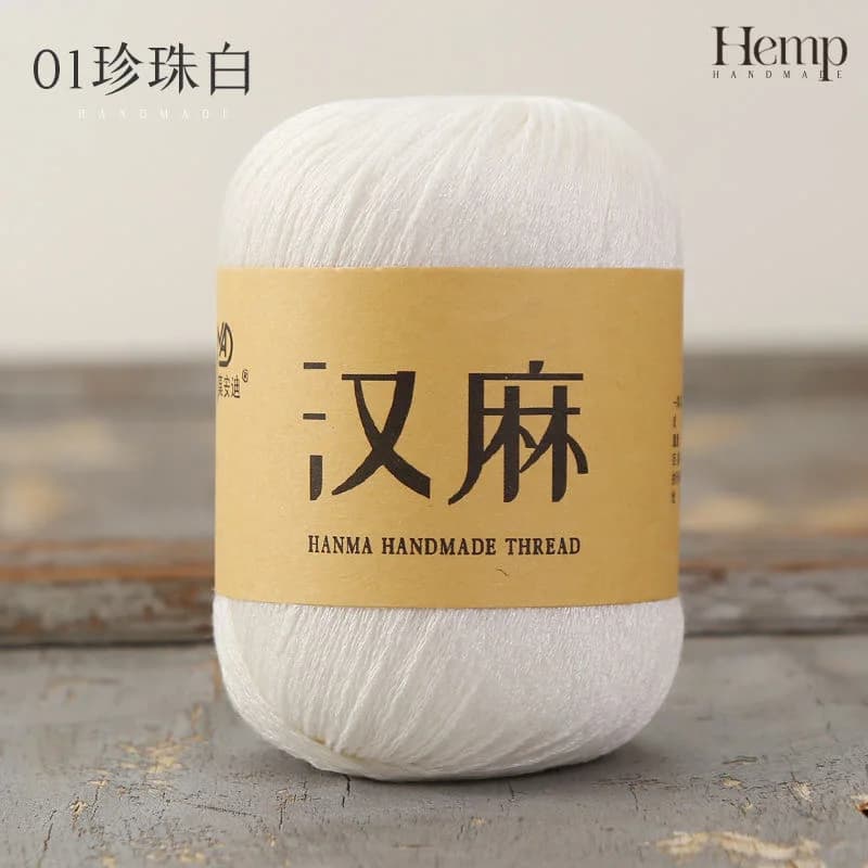 Pelote de fil 50g en coton, chanvre, lin et dentelle, ajourée, pour crochet et tissage à la main, po