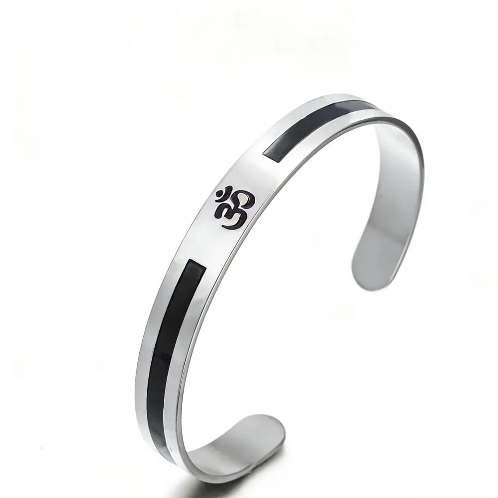 Om Bracelet pour femmes hommes Om Ohm Aum symbole hindou bouddha Yoga chaîne Bracelet en acier inoxy