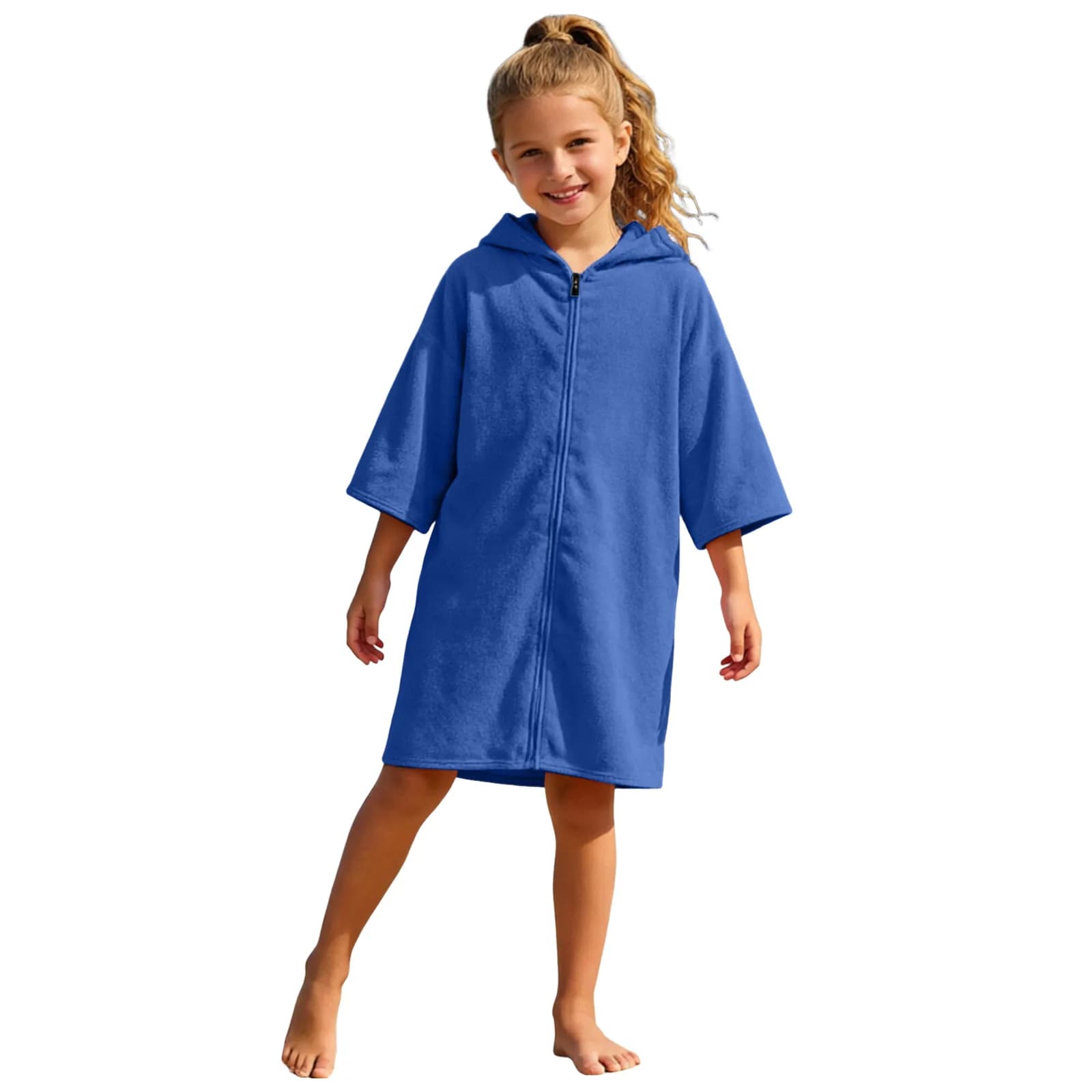 Serviette de bain à capuche pour enfants, poncho de surf zippé pour garçons et filles, peignoir de c