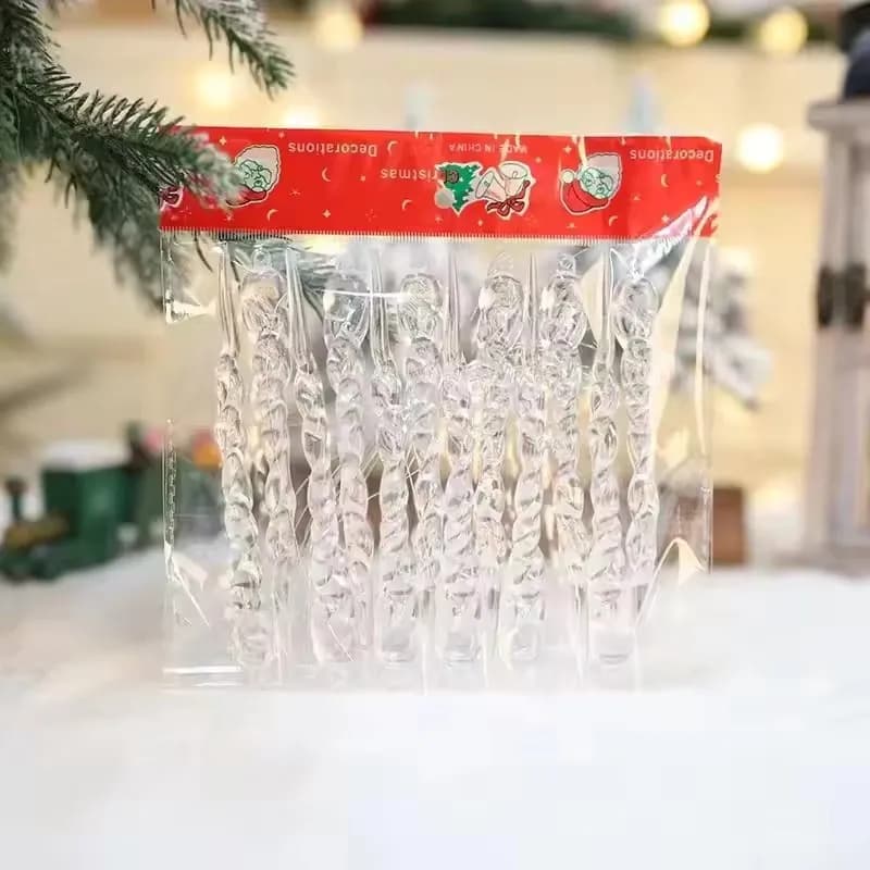 Ornements d'arbre de noël transparents, 12/24/36/48 pièces, décorations de glaçons pour vacances et