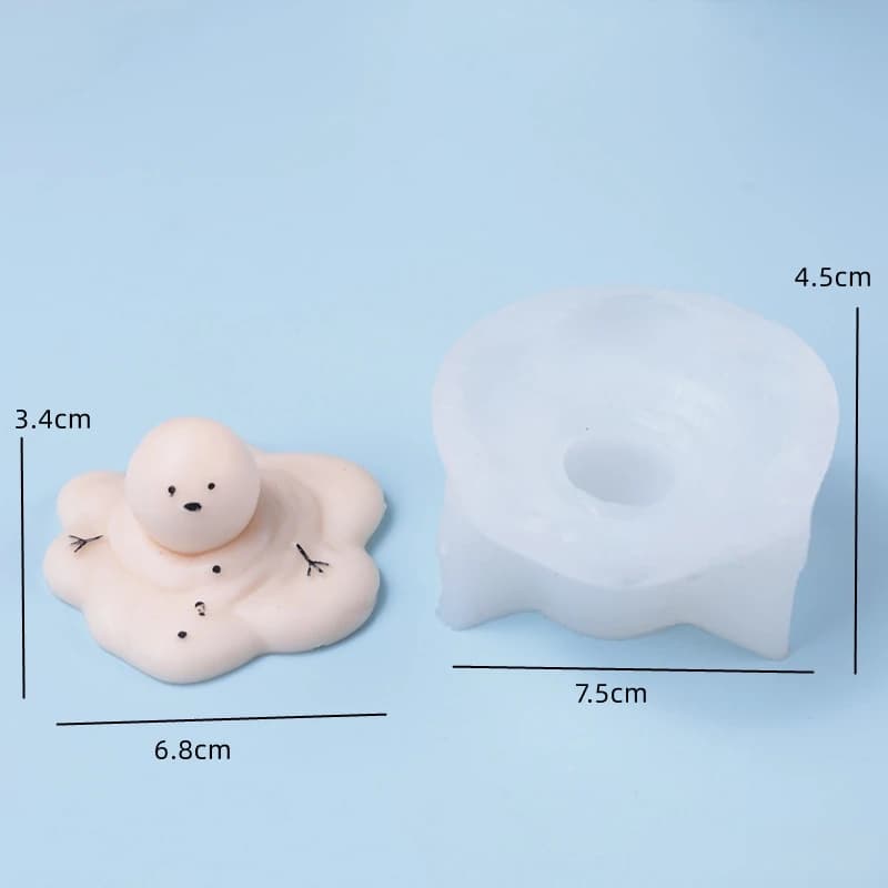 Moule en Silicone pour bougie bonhomme de neige fondante, mignon, bougie parfumée 3D, plâtre, fabric