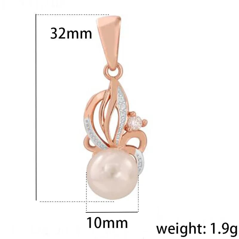 FJ – pendentif rond en Imitation de perles pour femmes, couleur or Rose 585, chaînes de 50cm, bijoux