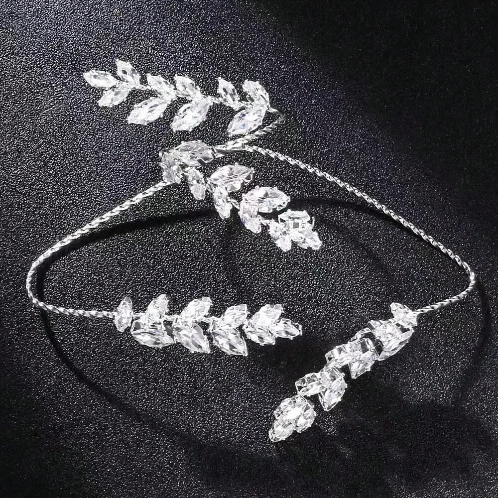 Bijoux de luxe faits à la main en forme de feuille pour femmes, mignon mariage 5A + zircone cubique,