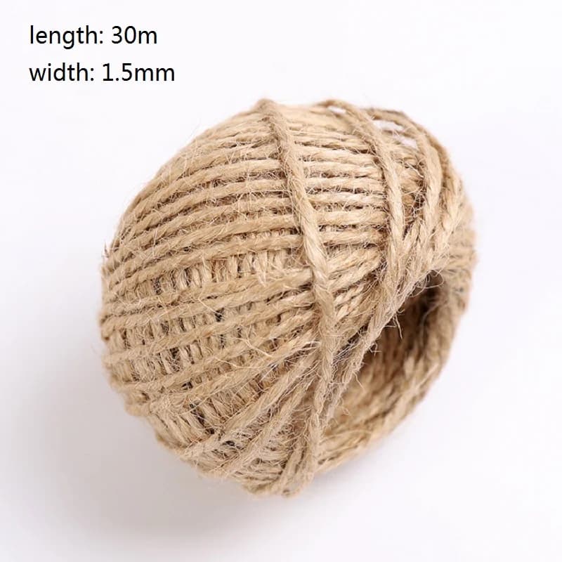 Cordons de chanvre 30-100m, ficelle de Jute, ruban de hessien torsadé, rubans d'emballage cadeau pou