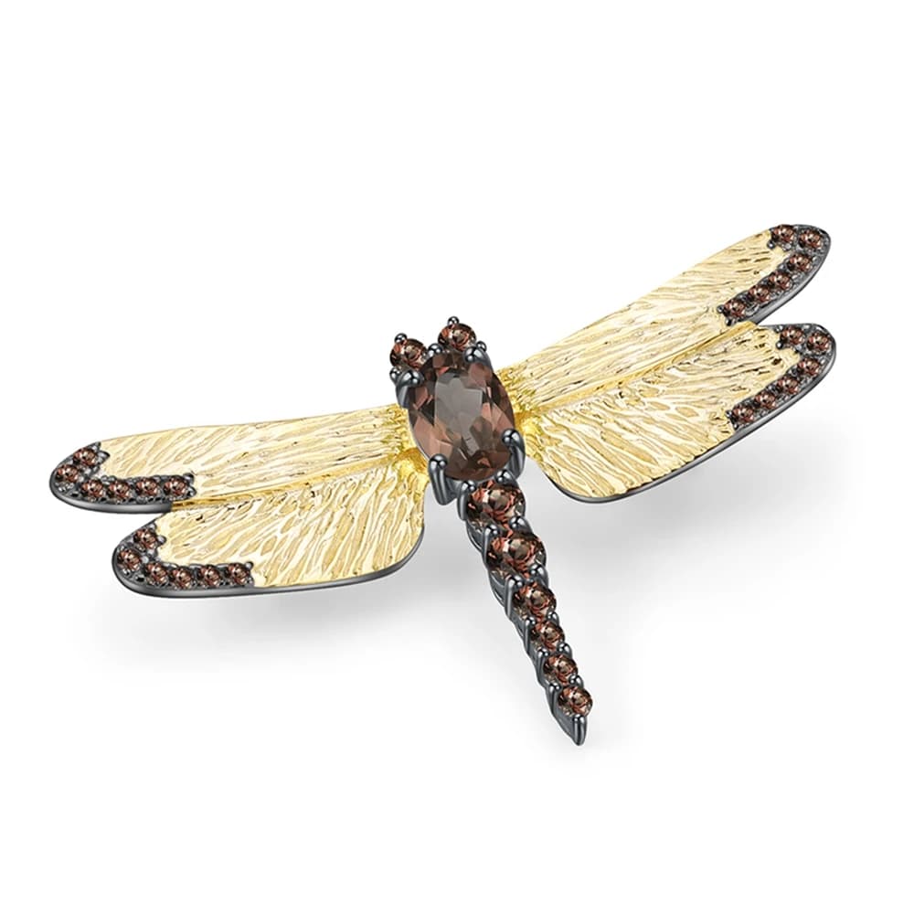 GEM'S BEAUTY – broche libellule en topaze bleu ciel naturelle, péridot pour femmes, en argent Sterli