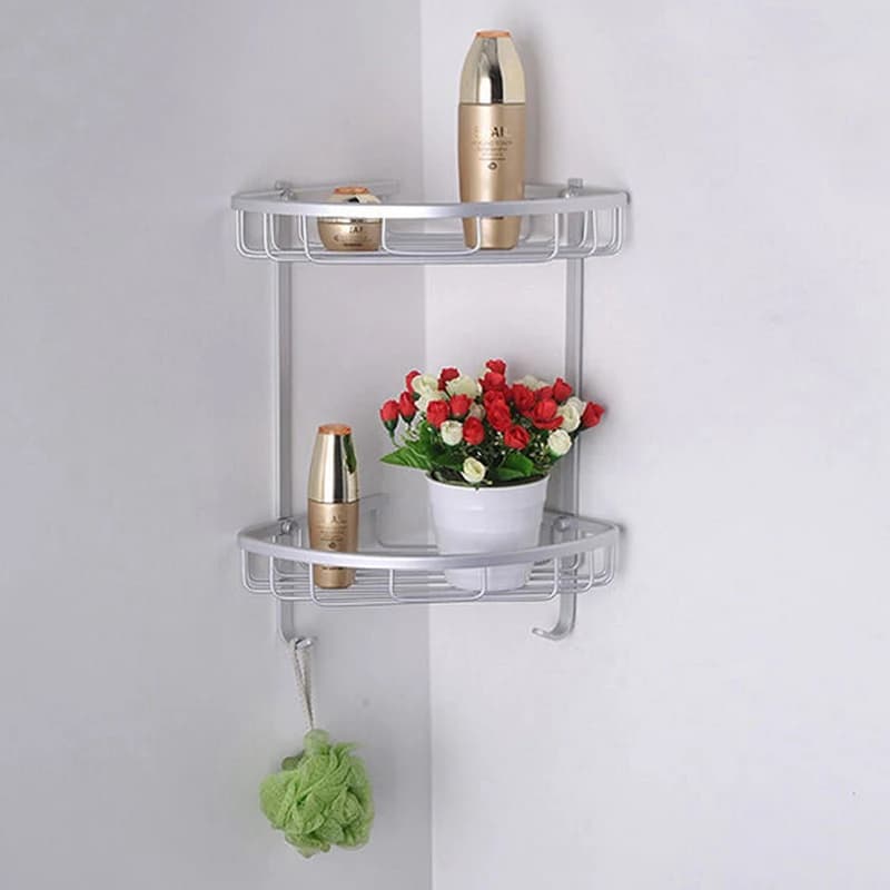 Support triangulaire en aluminium sans poinçon pour salle de bain, organisateur de rangement, étagèr