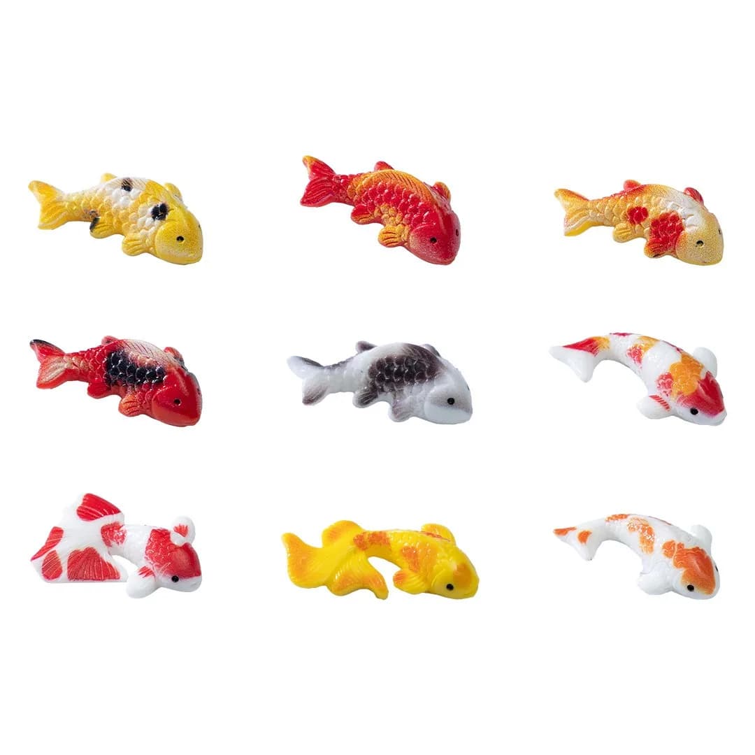 10 pièces de micro-paysages créatifs multicolores pour bassin à carpes koï, accessoires de décoratio