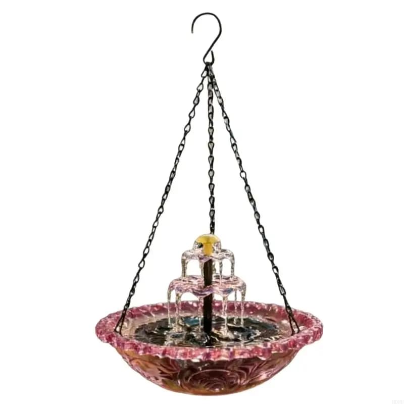 Fontaine bain d'oiseaux suspendue à énergie avec conception cascade en cascade, pour jardin décorati