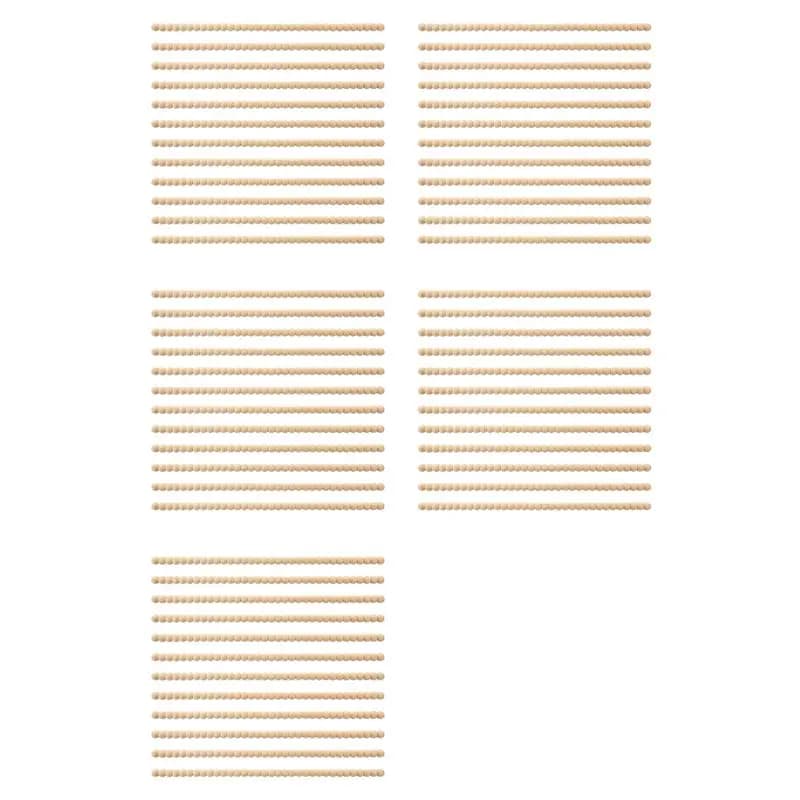 VELIF - 60 pièces de moulures décoratives en bois perlé, demi-perles en bois, moulures de finition 1