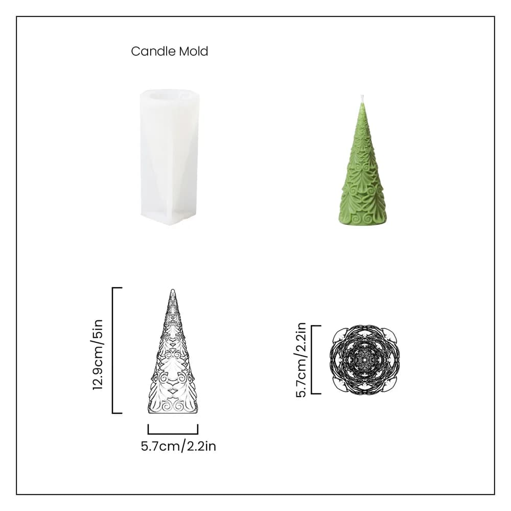 Moule à bougie en silicone pour sapin de Noël, moule à bougie d'aromathérapie fait à la main, décora