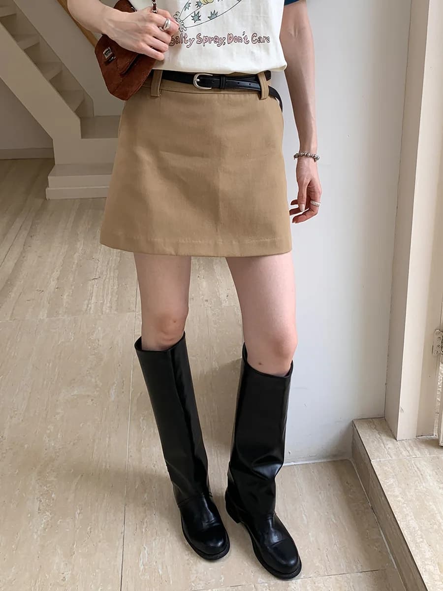 Jupe courte kaki pour femme, nouvelle collection été 2026