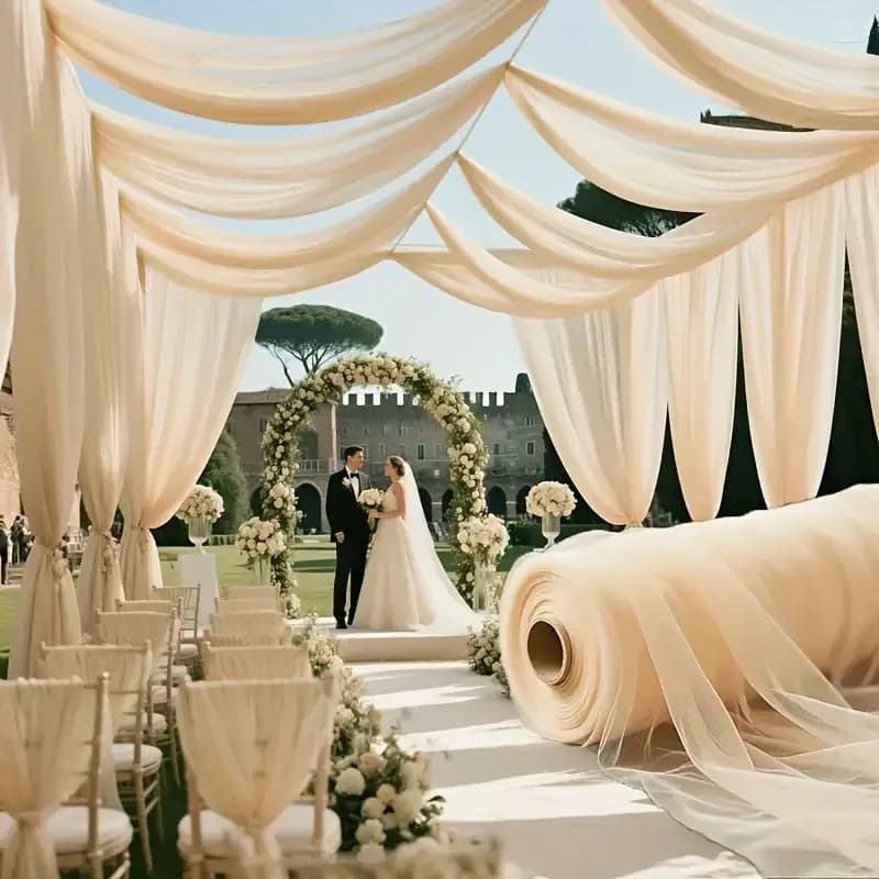 Tissu en Tulle pour décoration de fête de mariage, réception-cadeau pour bébé, tissu transparent, dé