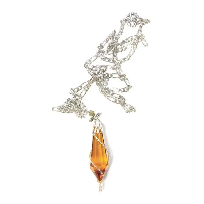 Collier du Seigneur des Mystères pour Femme, Pendentif en Clip Artificiel Jaune, Cadeaux d'Amoureux,