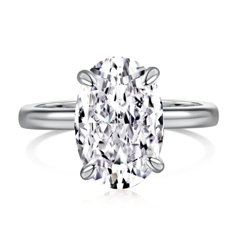 FIRERIN – bague ovale en Moissanite 100% 4,5 ct, 8x12MM, avec certificat, test de diamant réussi, bi