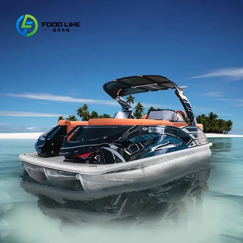 Bateau ponton en aluminium de luxe sur mesure avec cabine pour les fêtes, les excursions et les acti