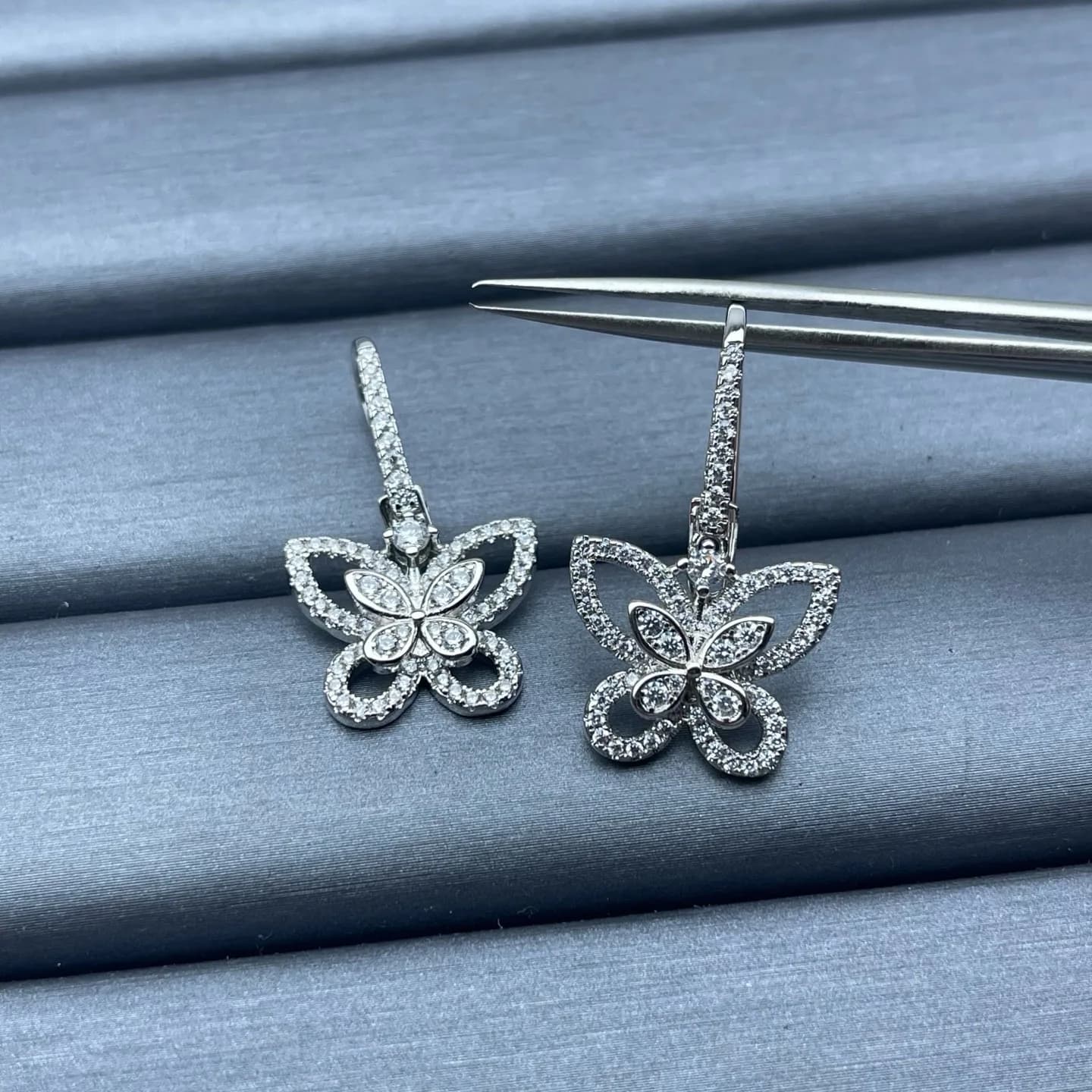 Collection de bijoux pour femmes en argent 925 de luxe, comprenant des boucles d'oreilles papillon c