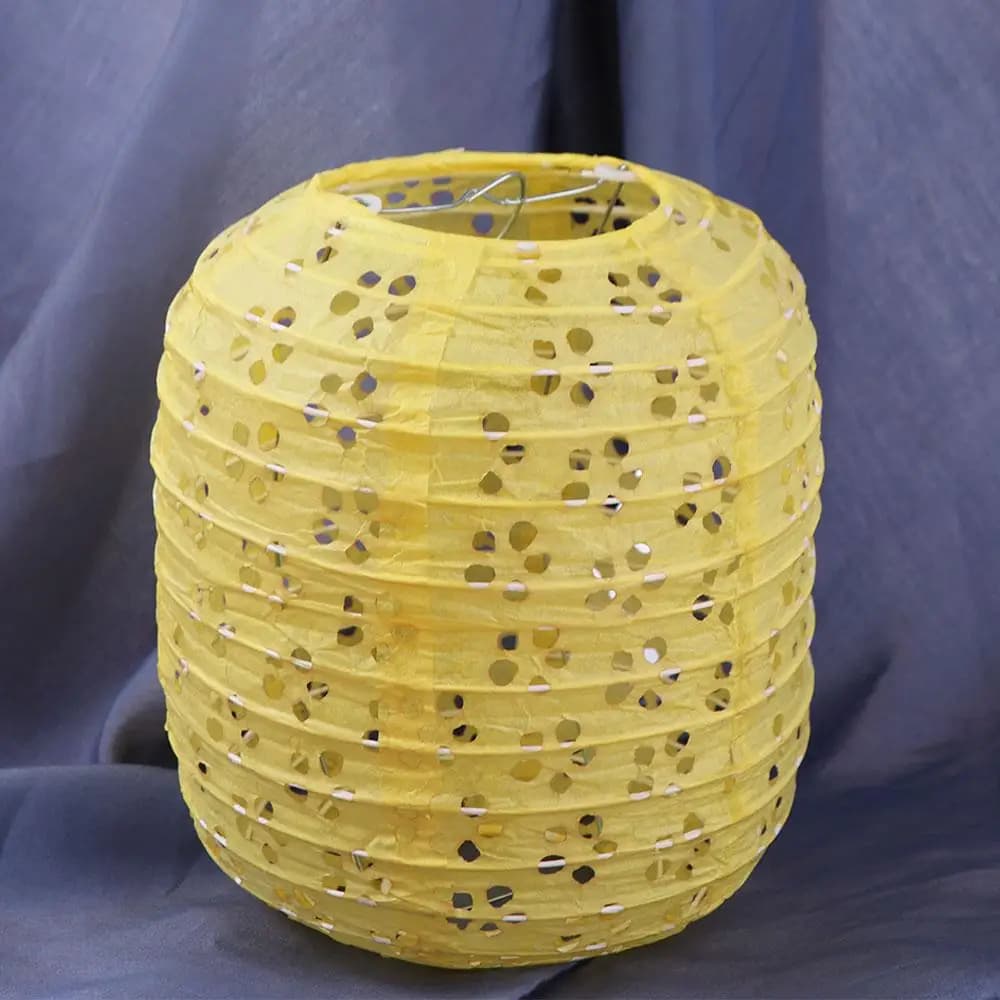 Lanterne en papier cylindrique de style chinois, lampion suspendu portable