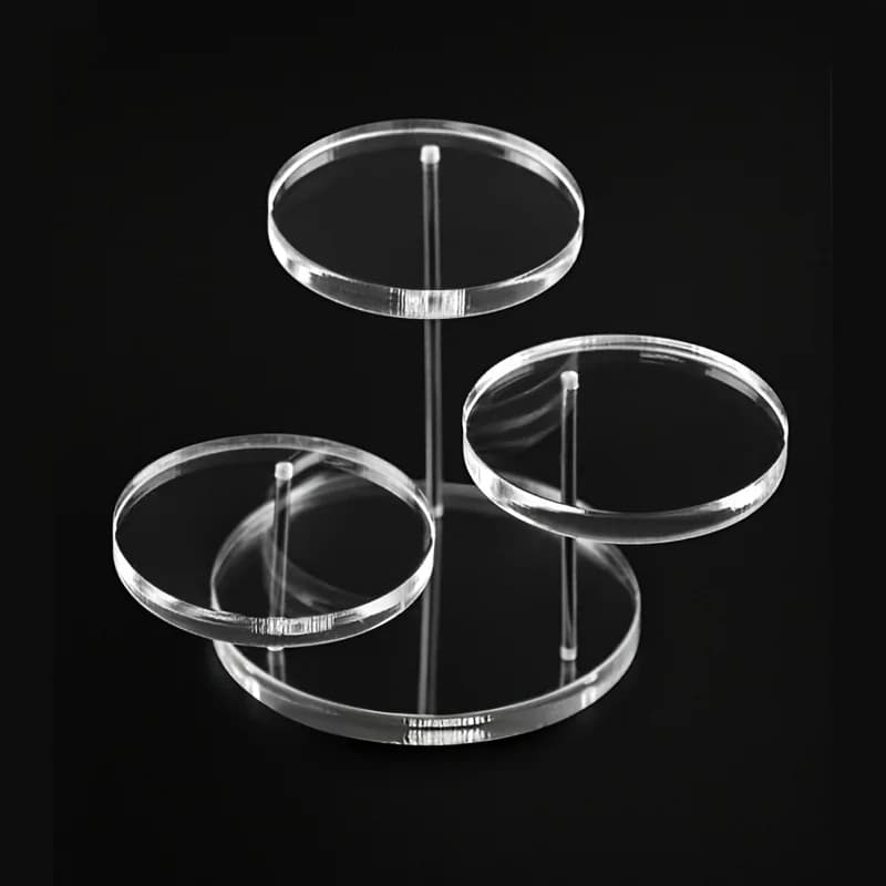 Présentoir transparent à 3 niveaux en acrylique, vitrine pour bagues et montres, rangement pour bijo