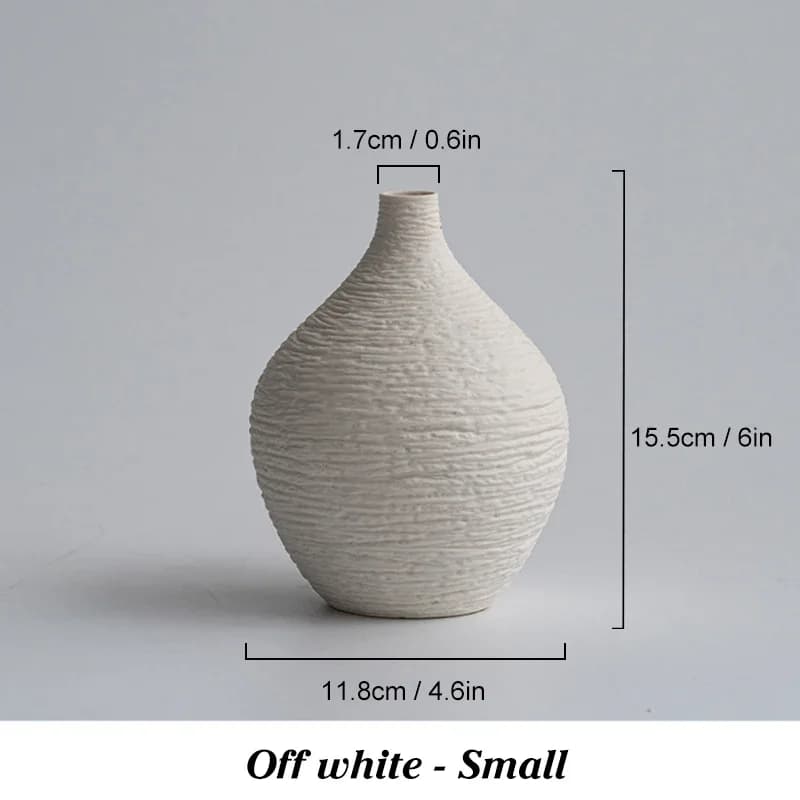 Vase en céramique blanche, décoration nordique de luxe, Pot de fleur à bouche étroite, salon, intéri