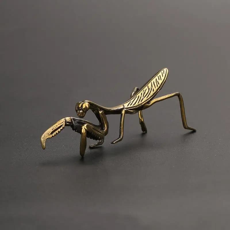 Ornement miniature en cuivre Mantis, décoration vintage pour pot de fleurs, accessoires artisanaux d