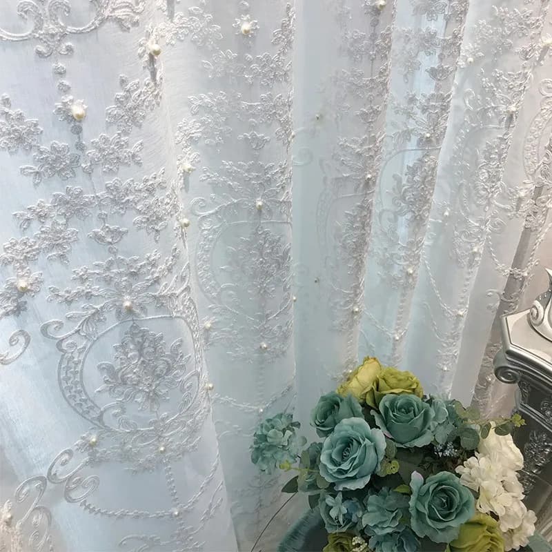 Rideaux de bain en Tulle blanc, taille personnalisée, style nordique français, romantique, léger, de