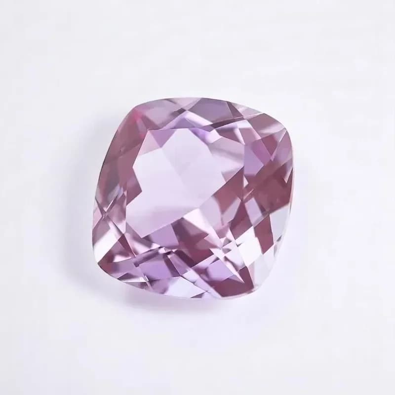 Pierre d'Alexandrite de laboratoire, forme coussin carrée, couleur violette, breloques sélectionnabl