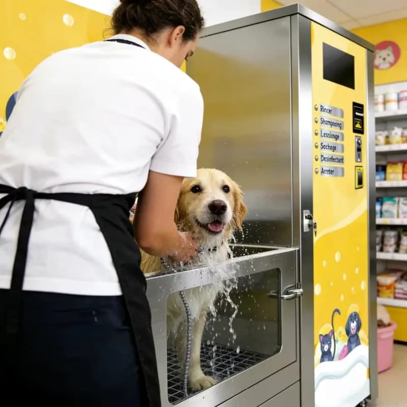 Distributeur automatique de bain pour chiens, douche autonettoyante pour animaux de compagnie, pour