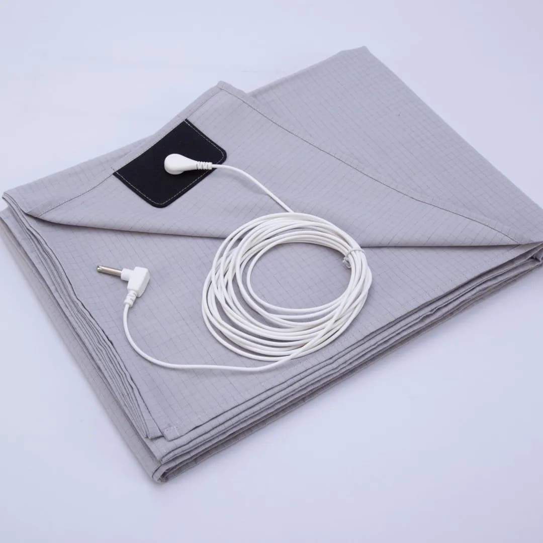 Draps de lit plats conducteurs avec 10 % de fibres d'argent et coton biologique - Conducteurs avec c
