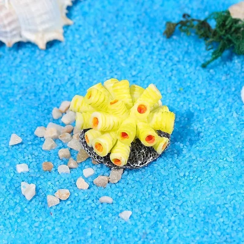 Micro paysage mignon en résine de corail artificielle colorée, ornements pour Aquarium, accessoires