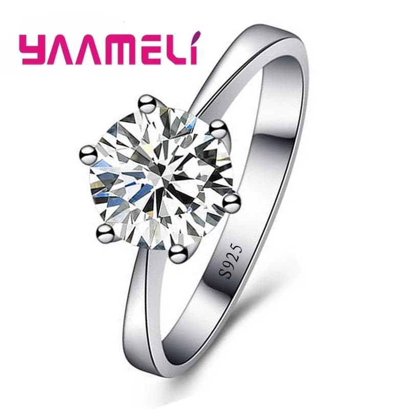 Bagues de mariage pour hommes et femmes, en argent Sterling S925, cristal autrichien, Bague de fianç