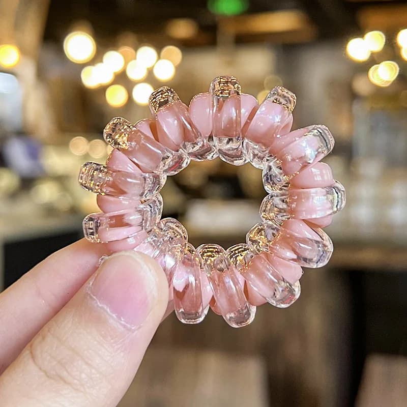Attache à cheveux élastique en plastique pour femmes, chouchou esthétique, porte-queue de cheval, an