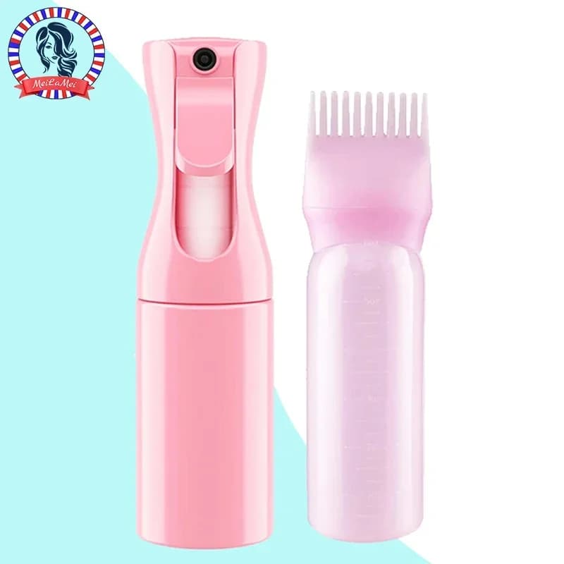 Paquet de 2 bouteilles de pulvérisation continu rechargeables en plastique avec applicateur de peign