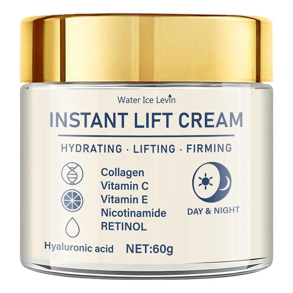 Crème pour le visage à effet liftant instantané, 60g, raffermissante, anti-rides, collagène, acide h