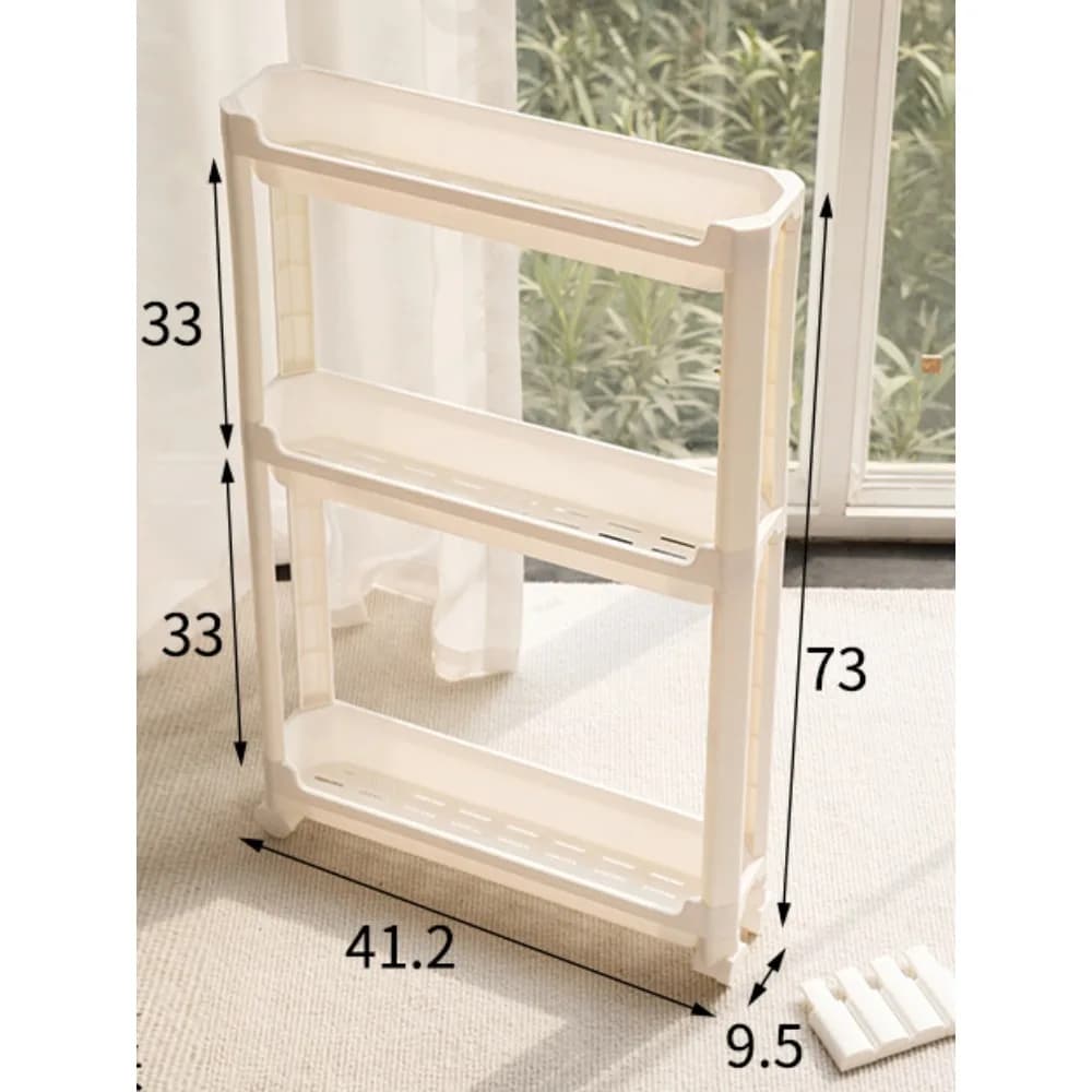 Étagère étroite à 3/4 couches, support de rangement mobile derrière la porte de la salle de bain, es