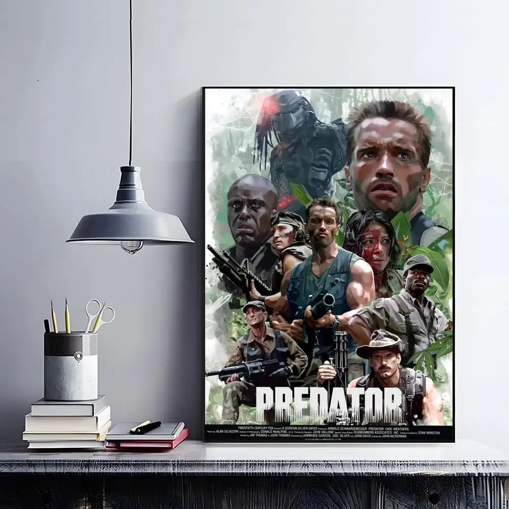 Affiche de film d'horreur classique The Predator, autocollante HD, imperméable, idéale pour la maiso